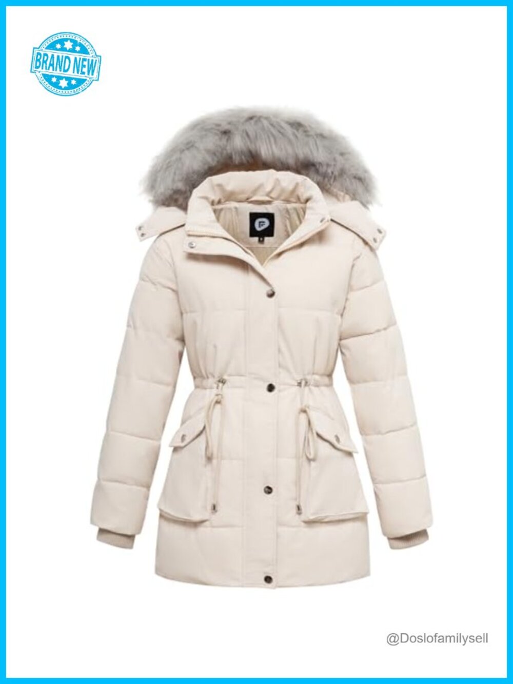 Women's Hooded Down Puffer Parka Waterproof Winter Coat Knee Length
